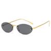 Rimless Oval Sunglasses Women 2024 Punk Sun Glasses Men Shades Driving Eyewear Round Frameless Metal Glasses Female UV400