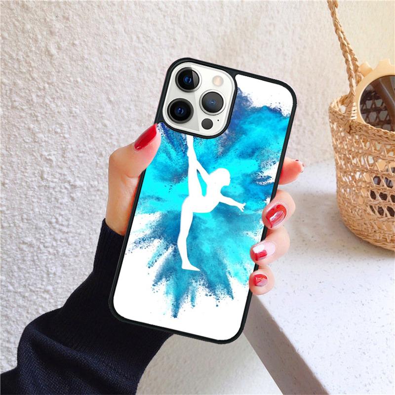Чехол для телефона Силуэт Гимнастки для iPhone 17 Air 16 Coque 15 14 12 13 PLUS 11 PRO MAX Задняя Крышка Fundas Shell