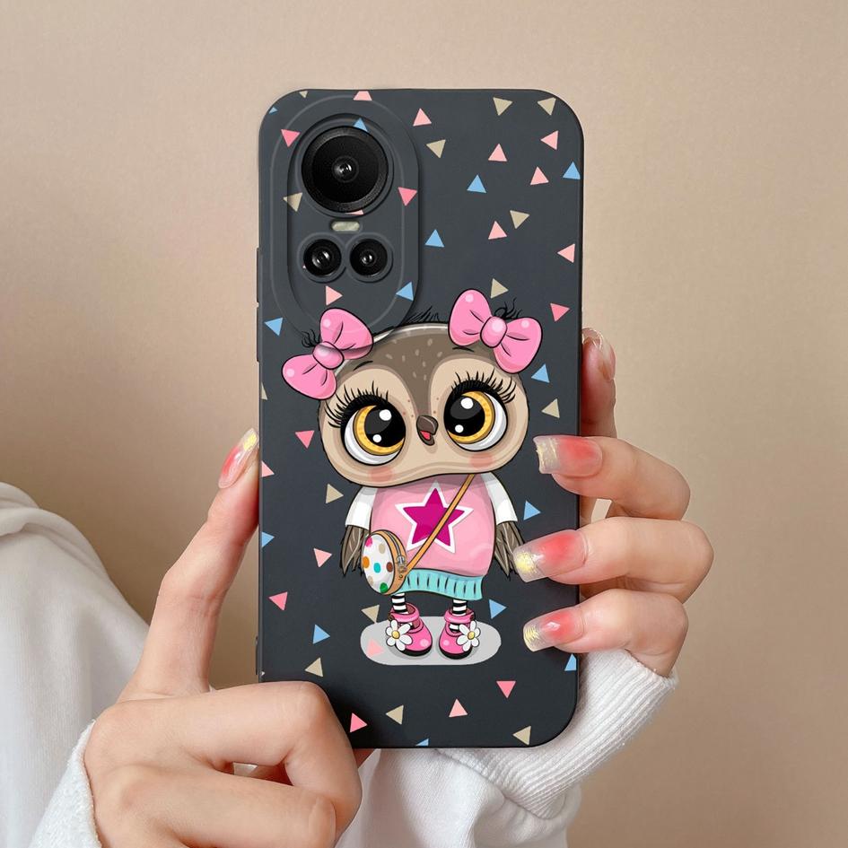 Чехол для Oppo Reno 2 3 4 5 6 7 8 10 Pro 5G задняя крышка с милым котом, матовая противоударная женская сумка для телефона, мягкий силиконовый квадратный корпус для бампера Oppo