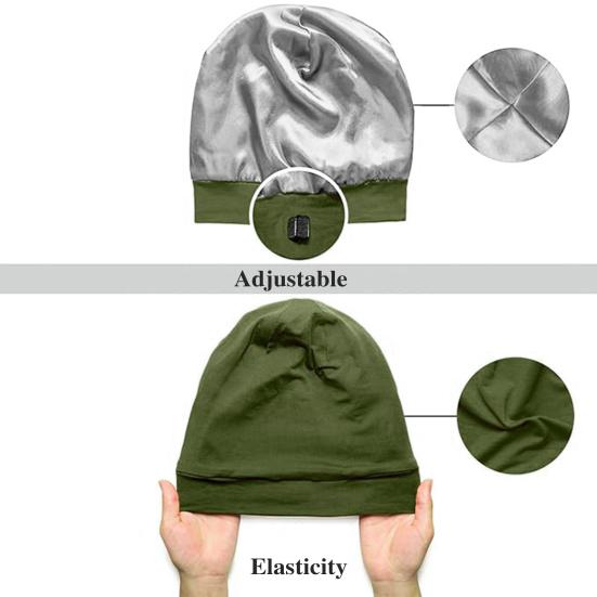 Унисекс-шапка для сна, защитная ночная шапочка для волос, высокоэластичная двухслойная однотонная теплая легкая регулируемая зимняя шапка
