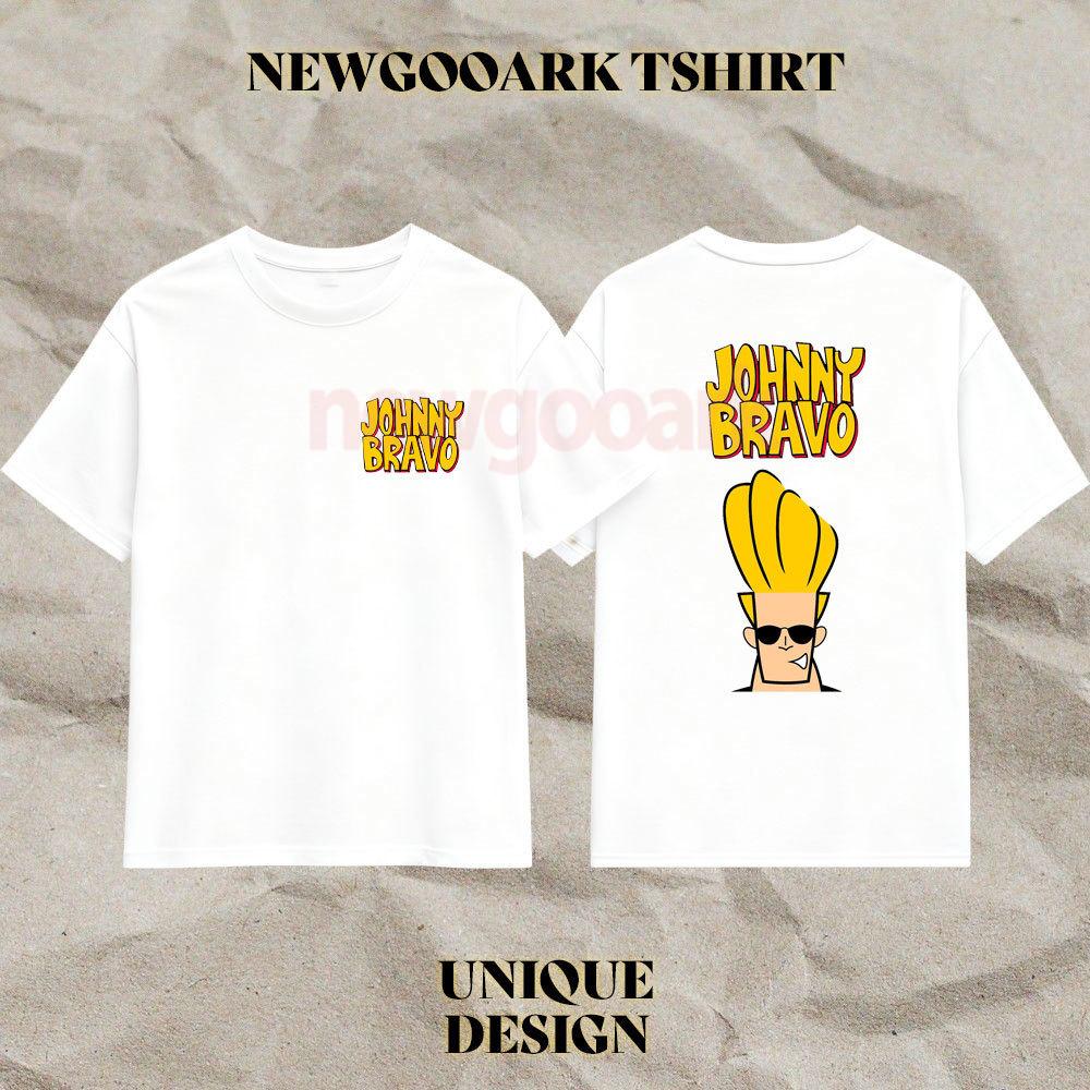 JOHNNY BRAVO Черные Мужчины Смешная Винтажная Печать Футболка Мужчины Женщины Лето Повседневная Хлопковая Футболка Винтажная Мультяшная С коротким рукавом Футболки