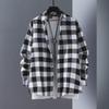 Men's Long Sleeve Plaid Shirt: Spring/Autumn 2021 Korean Style Jacket - Trendy and Handsome