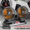 Dual-Head Car Fan USB Car Air Conditioner , Universal 5V/USB/12V/24V, Double-Head Rotatable Multi-Functional 2-Speed Adjustable Car Cooling Fan