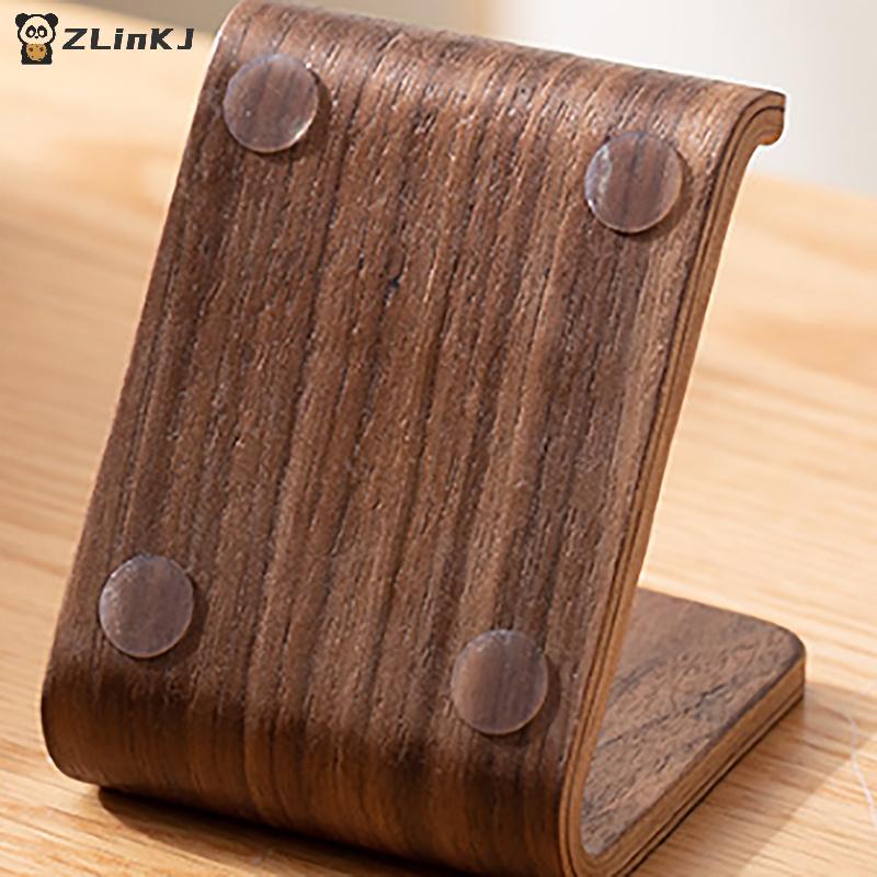 1pcs Solid Wooden Phone Holder Front Desk Business Card Display Rack Multifunctional Home Office Desktop Decoration