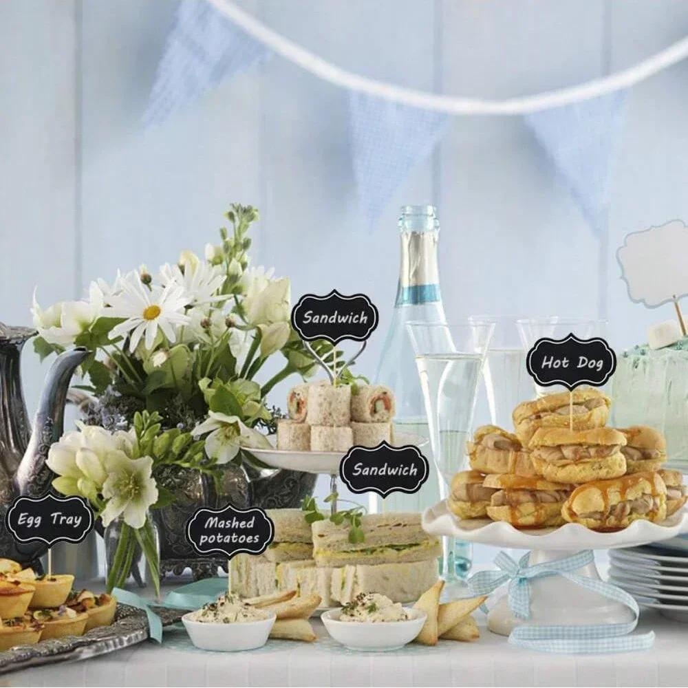 24 шт. Мини-доска для записей, держатель для визитных карточек, этикетка с номером бренда, цена на стол для вечеринки в ресторане дома