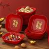 Wedding Red Dried Fruit Plate, Household Living Room Coffee Table Fruit Plate, New House Housewarming New Year'S Candy Plate