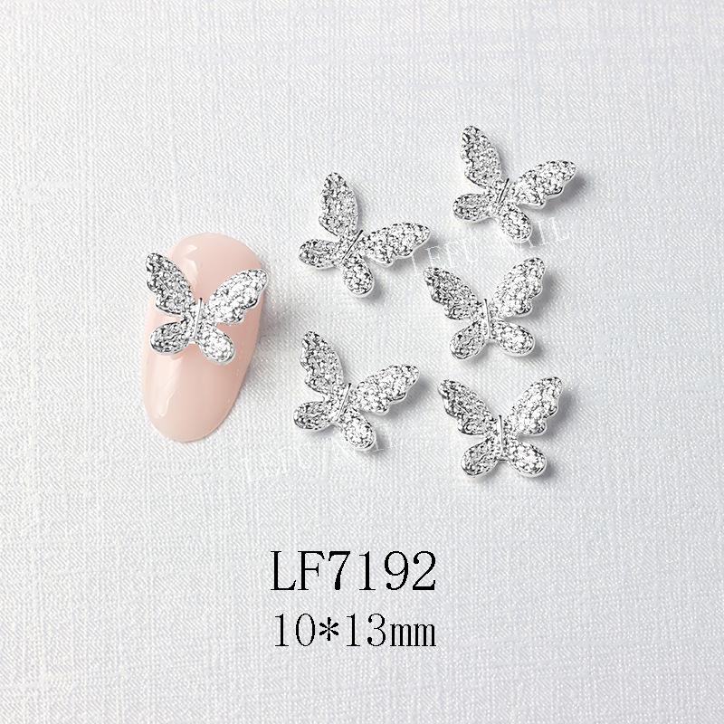3D Metal Butterfly Nail Art Decorations with Mini Rhinestones