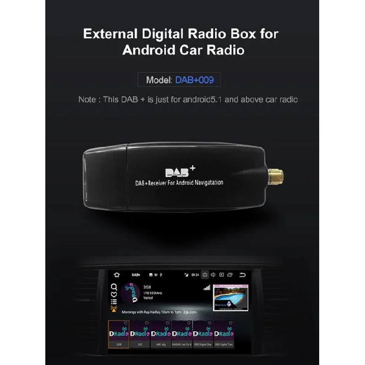 Автомобильная цифровая радиостанция DAB+ USB-интерфейс Автомобильная коробка DAB+ Портативный автомобильный радиоприемник с антенной для автомагнитол на Android 5.1 и выше