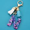 Colorful Acrylic Initial Tassel Keychain - Fashionable Jewelry