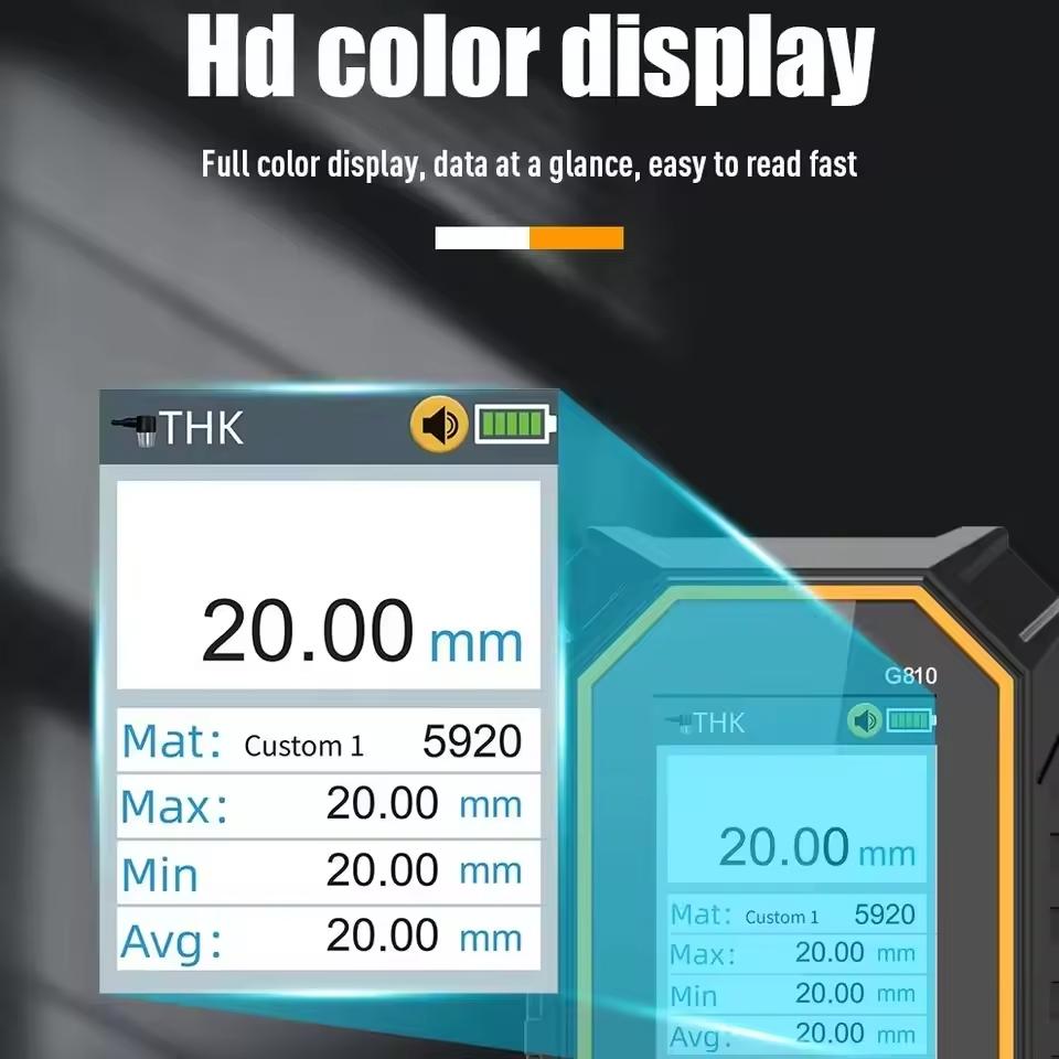 Ultrasonic Thickness Gauge 1-300mm Digital Thickness Meter with 300 Data Storage for Metal Pipe Wall Inspection HVAC Electrician