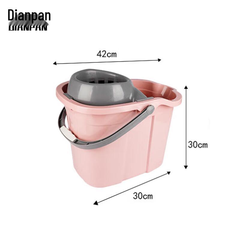 Commercial Square Plastic Mop Bucket with Wheels