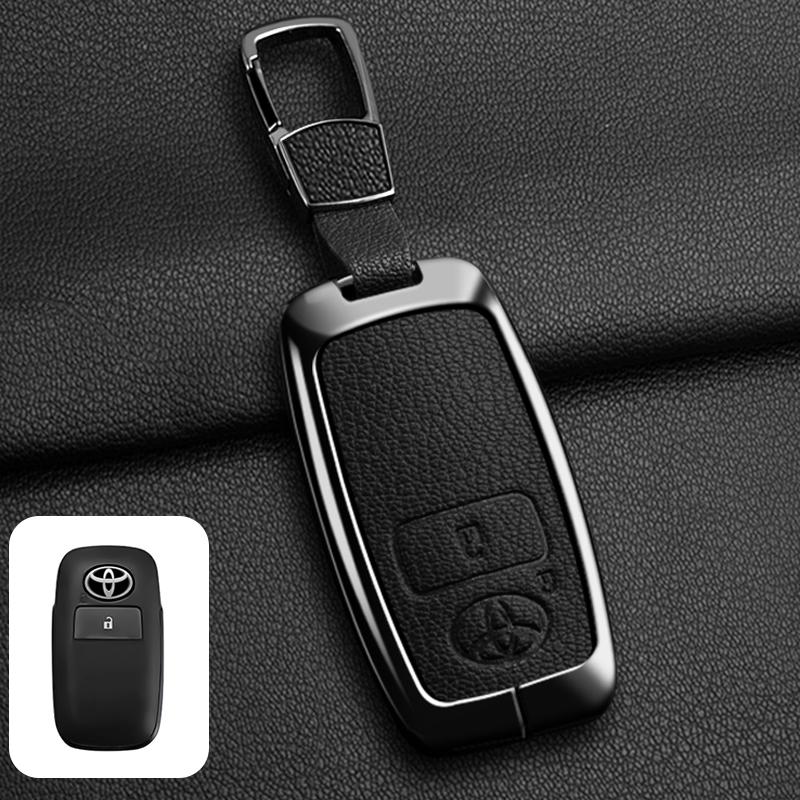 LATE7 Zinc Alloy Goatskin Car Remote Key Case Cover Shell for Toyota Yaris Ativ Raize Veloz Avanza Rush Auto Keychain Accessories