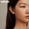 WOSTU 925 Sterling Silver Simple Hollow Heart Earrings For Women European Minimalism Ear Cuff Studs Piercing Drop Dangle Earring