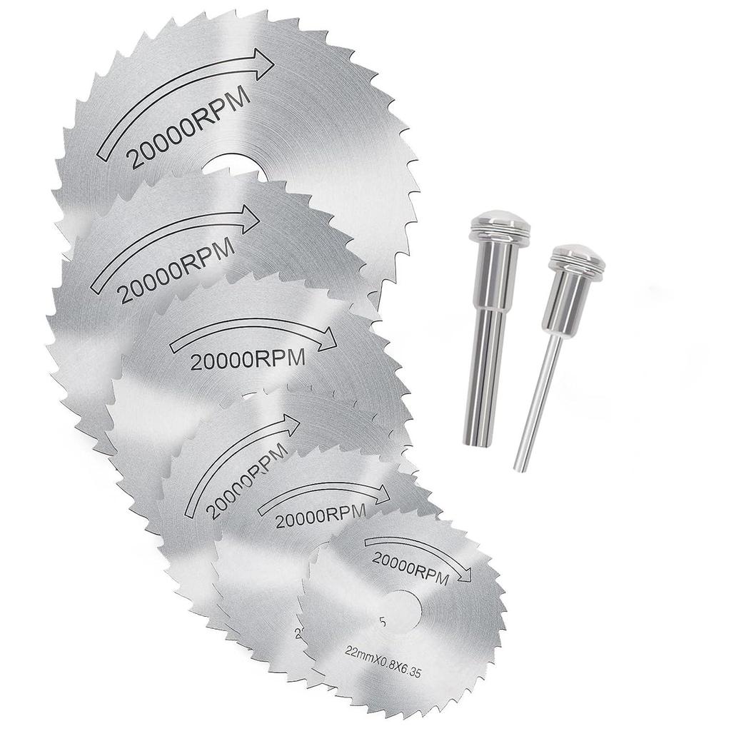 Набор режущих дисков для дрелей, вращающийся инструмент, 6 шт., полотна для вращающихся сверл из быстрорежущей стали, режущие лезвия для стальных дисковых пил с оправкой с прямым хвостовиком 1/8 дюйма
