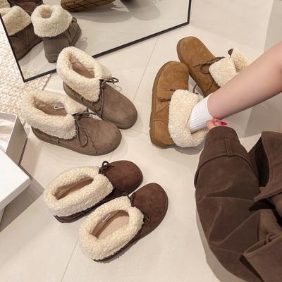 2025 Зима Новые Теплые Ботинки до середины икры на толстой подошве Износостойкие Удобные Модные Женские Ботинки На плоской подошве Зимние Ботинки