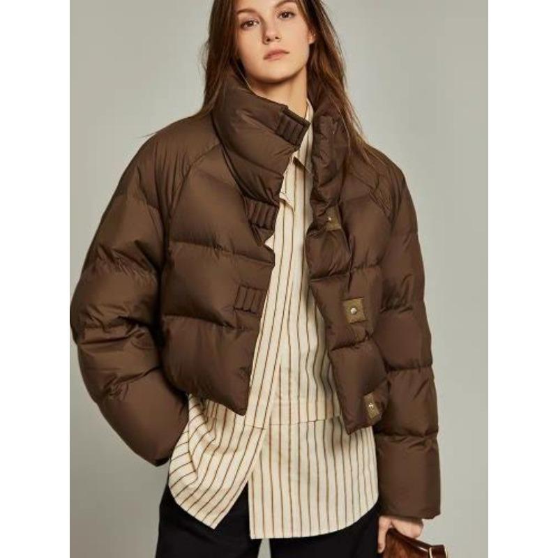 2024 новая зимняя одежда женская куртка кофейного цвета с хлопковой подкладкой короткая корейская версия утолщенная одежда с хлопковой подкладкой