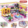 Non-Toxic Mini City Street View Cabin Building Blocks Dream House Decoration Cottage Bricks Friends Toys For Children Decoration Gifts