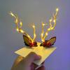 Со светодиодной подсветкой светодиодная рождественская повязка на голову с оленьими рогами светящаяся заколка для волос женская