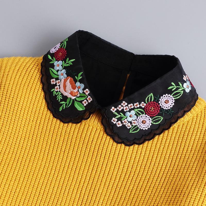 Women Fake Collar Blouse Sweater White Lapel Decor Detachable Collars For Women Black Lace False Collars Woman Lace Half Shirt