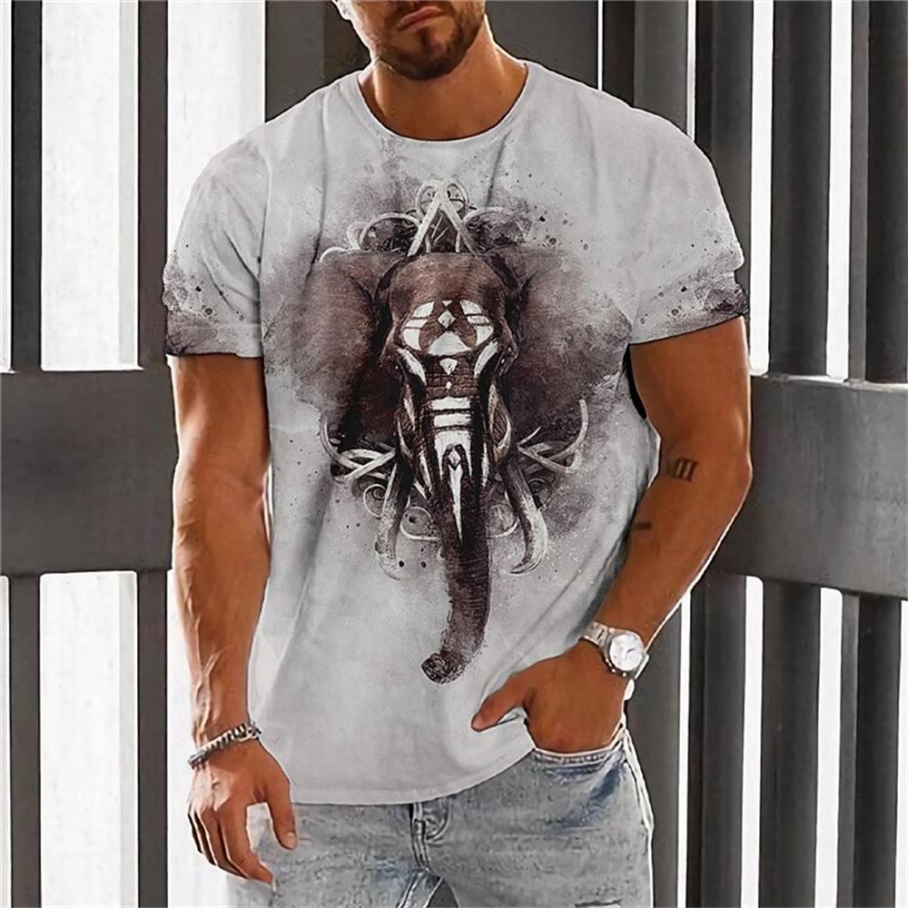 Лето 2023, мужская футболка с животным принтом орла, модный топ с короткими рукавами, микроэластичная спортивная футболка для фитнеса, мужская футболка большого размера