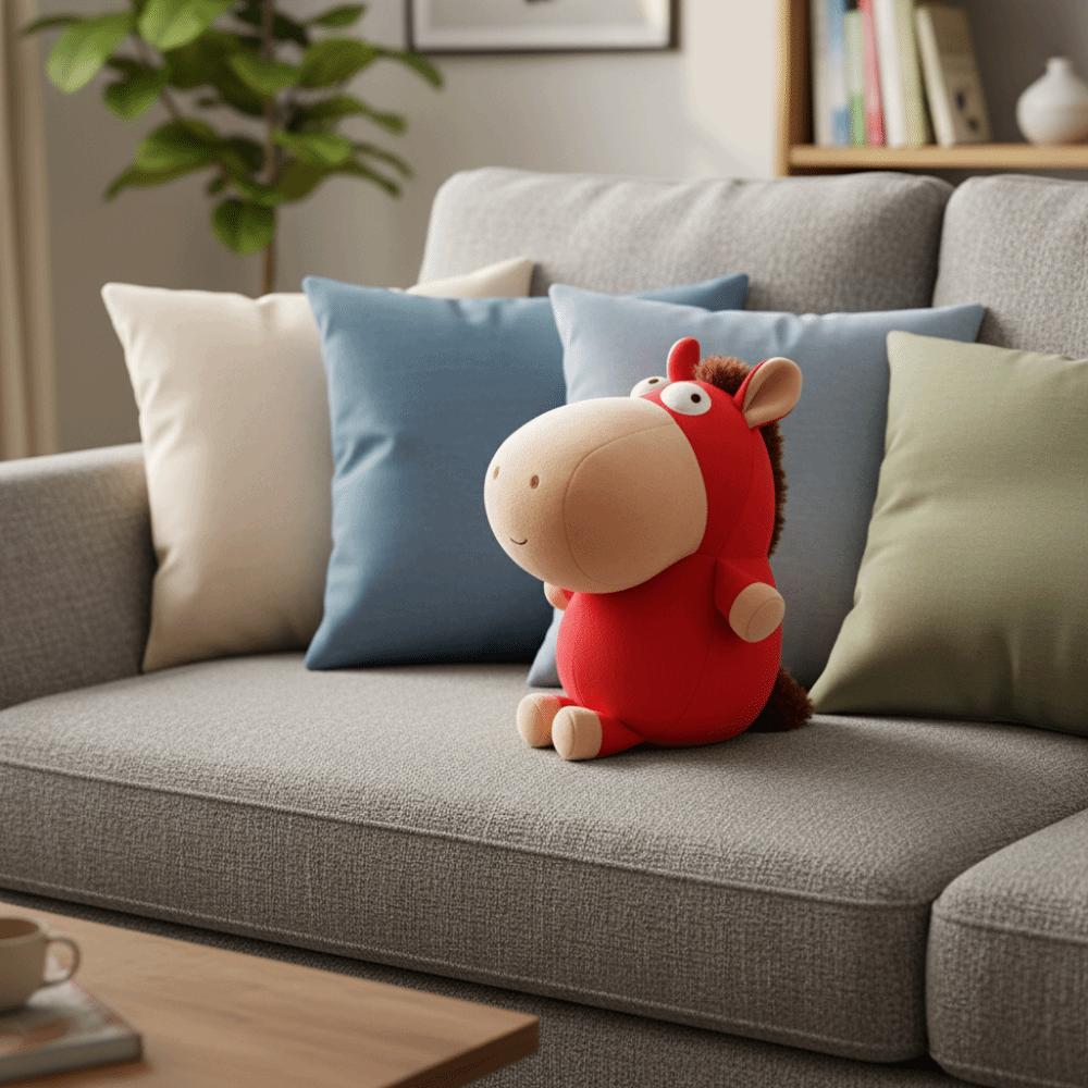 Универсальная подушка-трансформер 2 в 1 в форме лошади, U-образная, приятная на ощупь, для офиса и отдыха, а также подушка для сна с мультяшным рисунком и частицами пены, идеально подходит для деловых поездок.