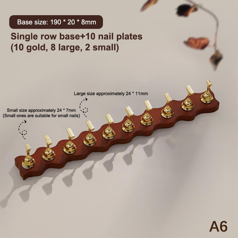 Подставка для демонстрации ногтей, прочный магнитный держатель для ногтей, подставка для практики с типсами для наращивания, держатель с основанием из орехового дерева для арт-салона, инструмент для практики DIY