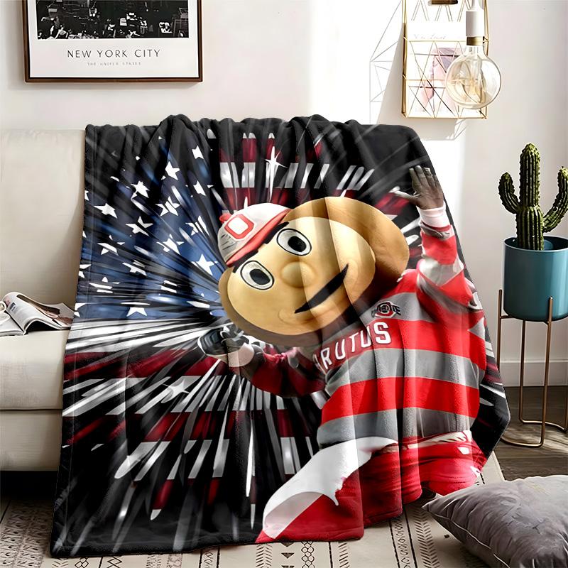 Ohio State Buckeyes Theme Blanket Suitable For Beds Sofas And Camping Perfect For Both Men And Women Comfortable Bedding All Year Round