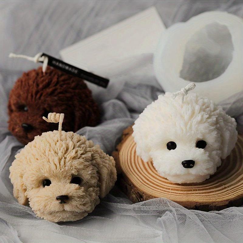 Силиконовая форма для свечи в форме головы Тедди, DIY форма для ароматерапии, гипсовые формы, ручная работа, гипс для свечей, изготовление поделок из смолы