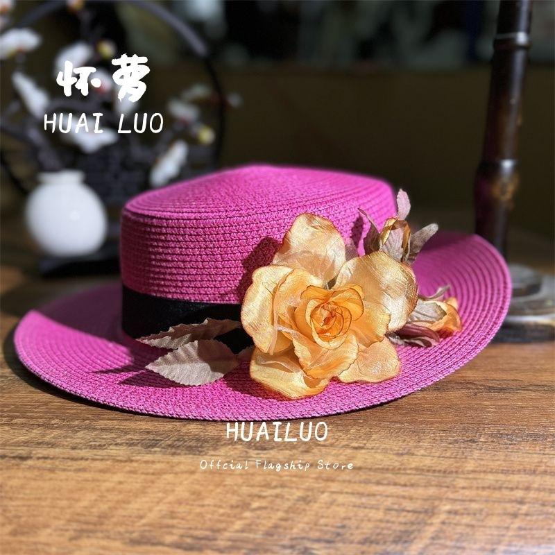 New hand-woven flower vacation beach summer hat sun hat seaside sun protection sun hat