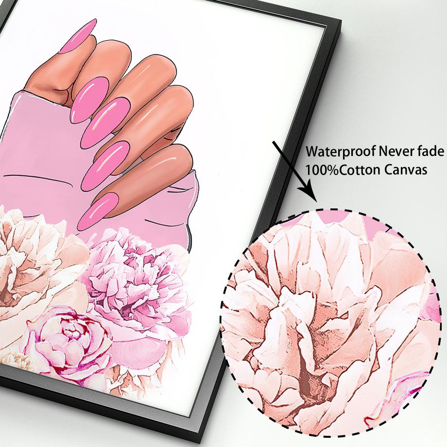 Маникюрный салон, студия, галерея, постер на скандинавскую тему, Роскошные длинные ногти, настенный художественный принт, холст, картина, красота, Декор, фотографии для гостиной