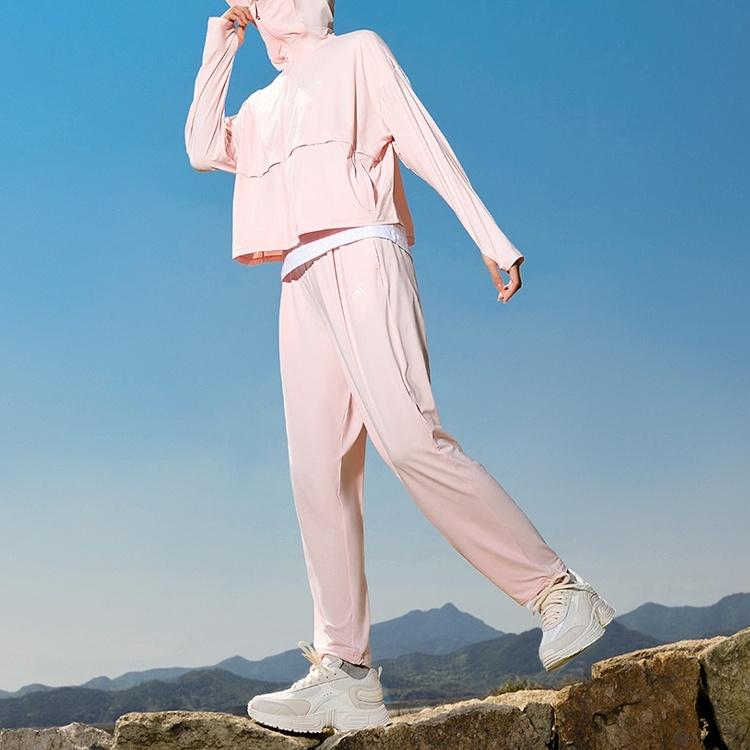 Adidas Casual Pants Women's Pink Moderate Wide Leg Pants IW9431