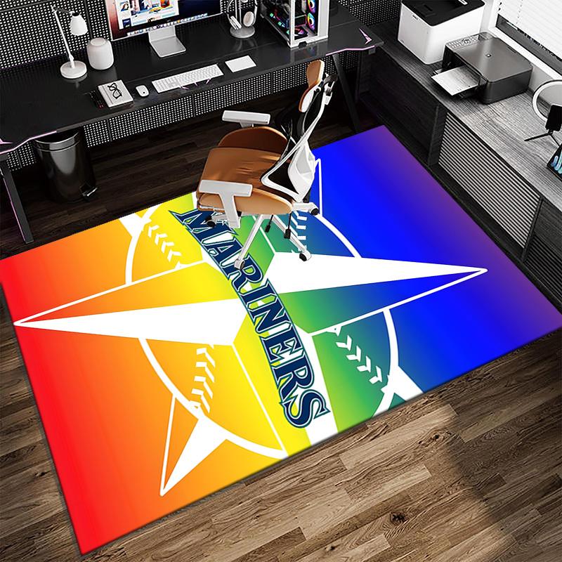 Mariners Team Logo Carpet, Kitchen Rugs, Yoga Mat, Non-Slip Mats, Rug for Bathroom, Living Room bedroom, Camping Rugs Christmas Gift