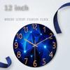 12inch Fashion Glass Quartz Clock Home Living Quiet Silent Simple Clock