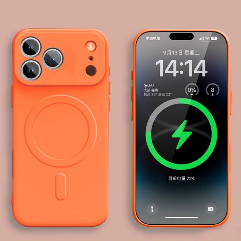 Для iPhone 17 Pro Max 17 Air 17Pro Чехол Магнитная крышка для Mag-safe Жидкий силикон Бархатная подкладка Всесторонняя защита камеры Накладка
