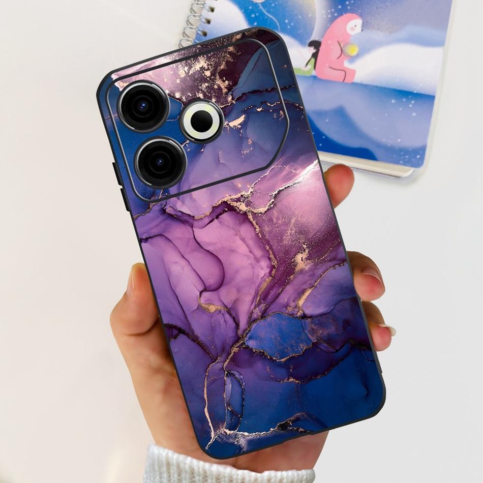 Чехол для телефона Tecno Pova 6 Neo Pova6 Neo 4G 2024 Элегантный принт Мягкий силикон ТПУ Чехлы