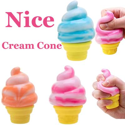Nice Cream Популярный Мальтозный Сквиши Быстро Отскакивающий Сжимаемый Фиджет-Игрушка Мягкая Цветная Рожок для Мороженого Мягкая Игрушка Сюрприз Подарок