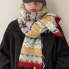 Printed Jacquard Knitted Scarf Warm Winter Wool Neckerchief Fashion Fair Isle Style Scarf Autumn