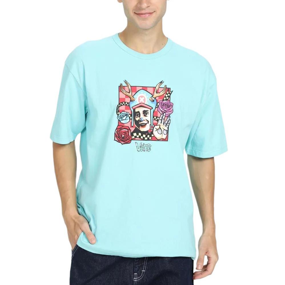 Vans X One Piece Король Воров Совместная Коллекция Футболки Унисекс Озерно-Голубой Круглый Вырез Умеренный Прямой Крой VN0008FVNAX