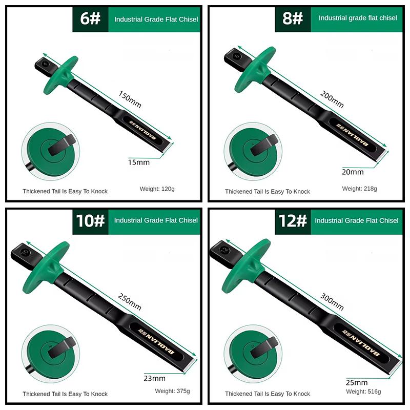 6/8/10/12Inch Flat Chisel Concrete Tool Masonry Concrete Engraving Cut Tool Splitter Stonemason's Flat Shovel Woodworking Tools
