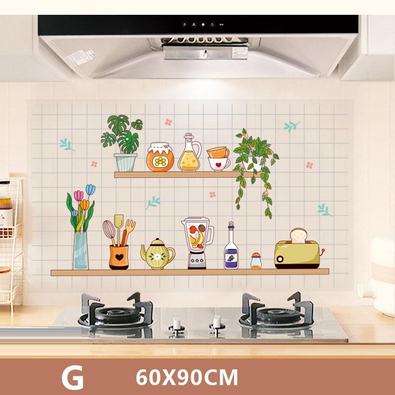 1 лист Самоклеящиеся кухонные наклейки на стену, маслостойкие, термостойкие, устойчивые к кухонному дыму, плиточные наклейки, водостойкие обои