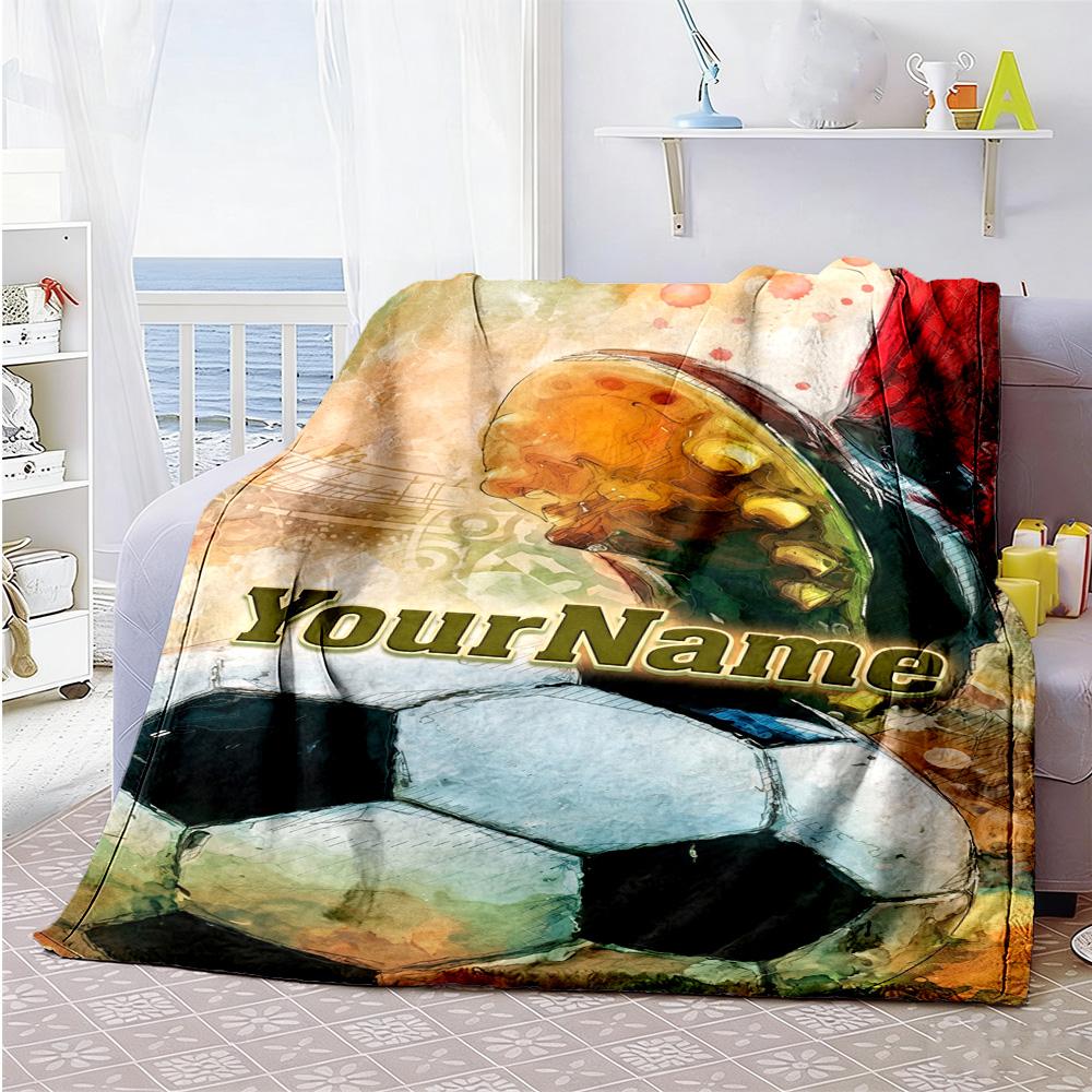 Borussia Dortmund Customize Text Blanket Throw Customizable Blanket Comfortable Great for Office Chair Living Room Nap Couch All-Season Use