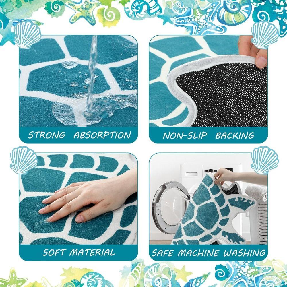 No Slip Sea Turtle Bathroom Rug Washable Bathroom Mat New Beach Mats
