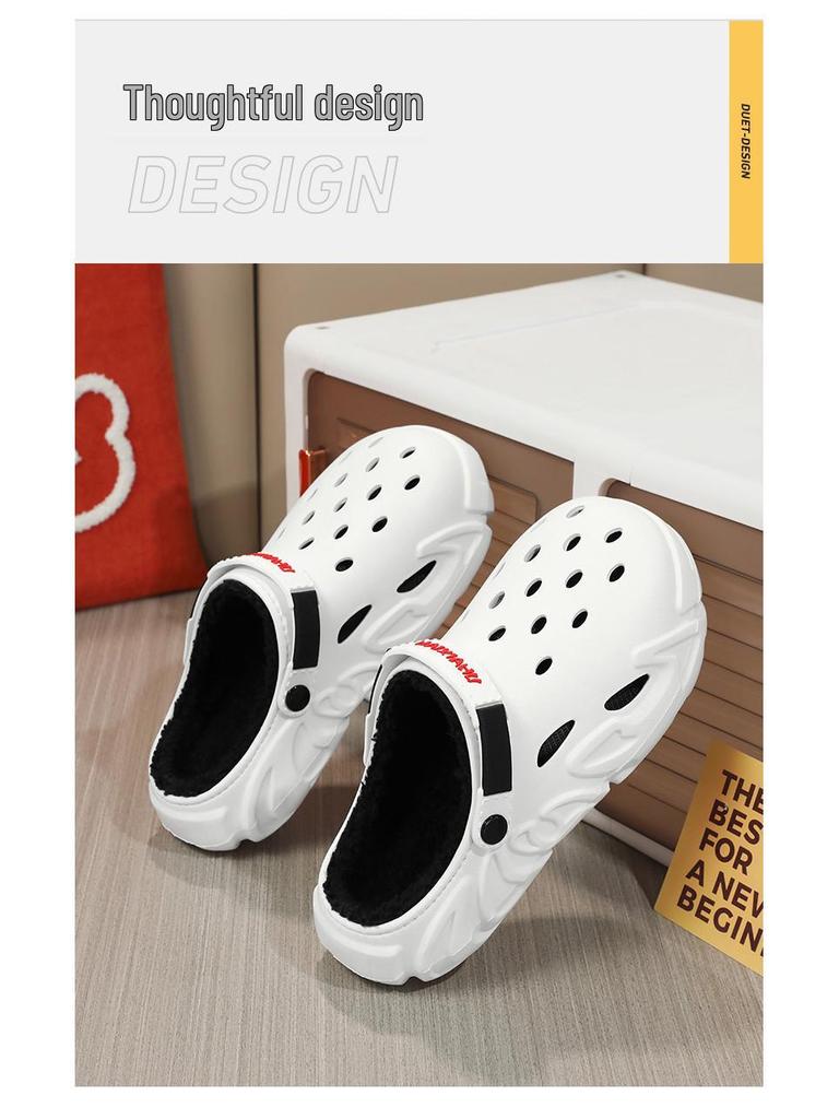 Fleece-Lined Cotton Slippers: Non-Slip, Soft Sole, Warm Office & Nurse Shoes for Autumn/Winter