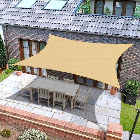 Уличный солнцезащитный козырек с ветрозащитным тросом, прямоугольный навес с защитой от ультрафиолета, проницаемый