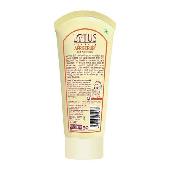 Lotus Herbals Apriscrub Скраб для лица со свежим абрикосом | Натуральный отшелушивающий скраб для лица | Без химикатов | Для всех типов кожи | 180 г