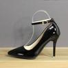 7cm 10cm Heels Buckle Women Pointed Toe Pumps Patent Leather Shoes Stiletto Heels Office Pump Super Big Size 35-42