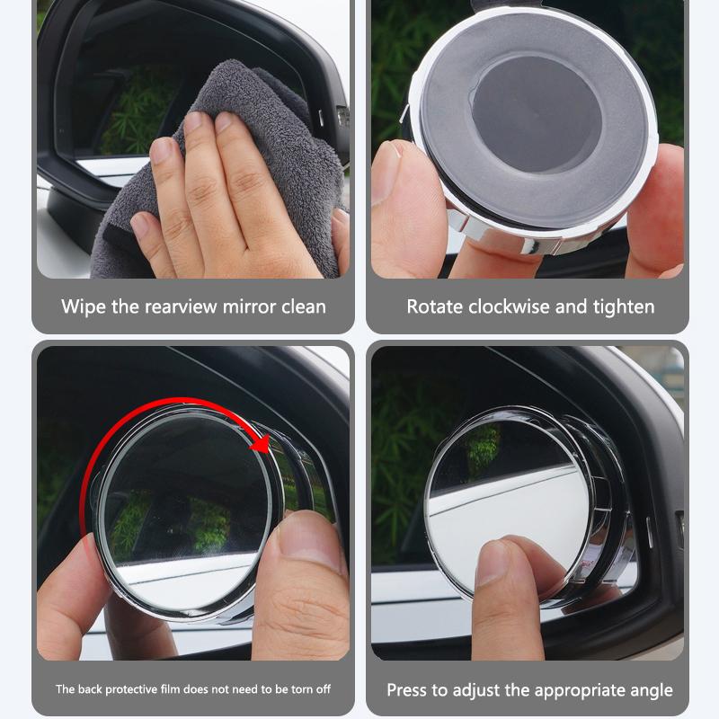 WRSP5 2Pcs Round Frame Convex Blind Spot Mirror Wide-angle Adjustable Rearview Mirror For Lexus ES RX NX LS UX LM LX GX LC RZ IS CT GS
