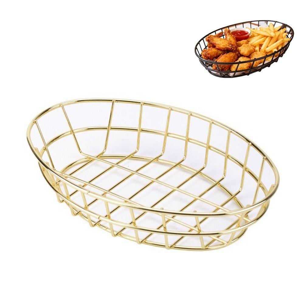 Oval Storage Basket Multi-Purpose Fruit Serving Basket Oval Wire Basket Desktop Accessories
