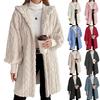 Women's Fashion Solid Color Long Sleeve Hooded Loose Fleece Jacket