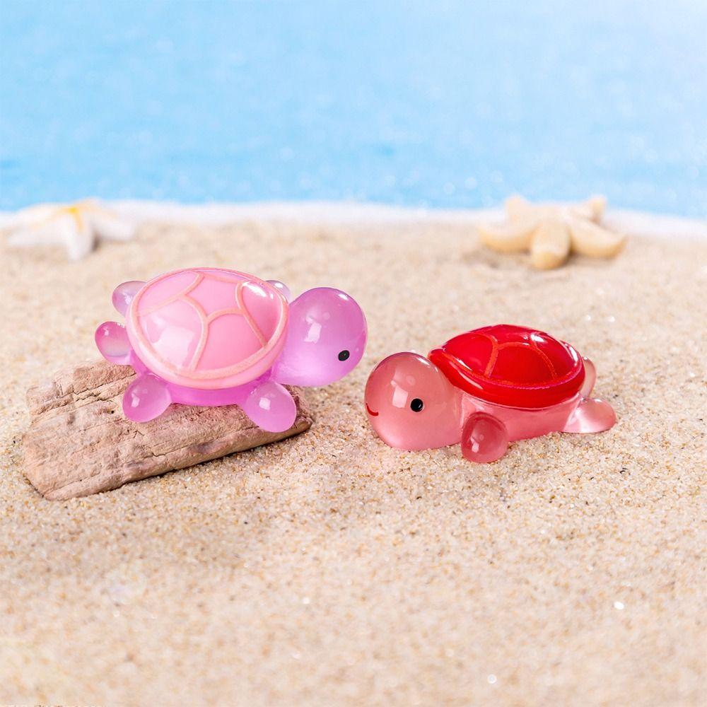 Light In The Dark Mini Luminous Turtles Ornament Cartoon Turtle Statue Aquarium